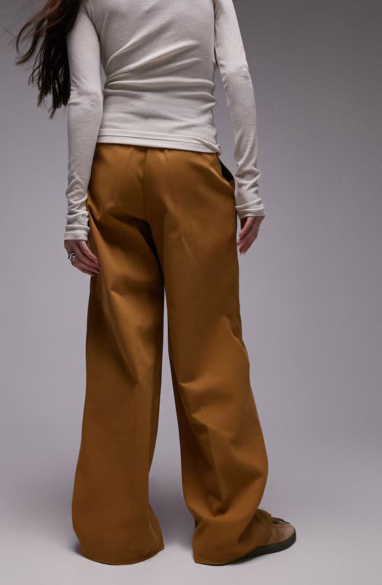 Shop Topshop Tailored Straight Leg Pants In Beige