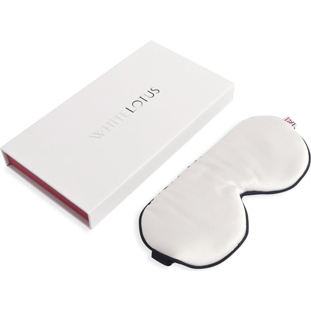 White Lotus Beauty Luxurious 100% Mulberry Silk Eye Mask In White