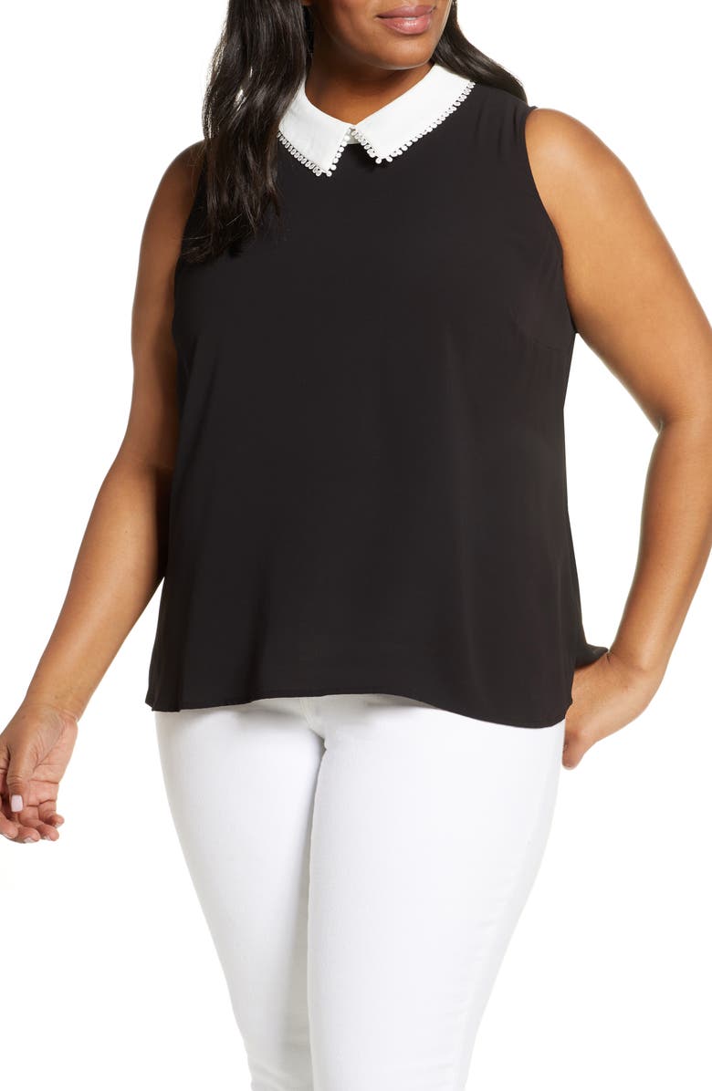 CeCe Collared Sleeveless Top (Plus Size) | Nordstrom