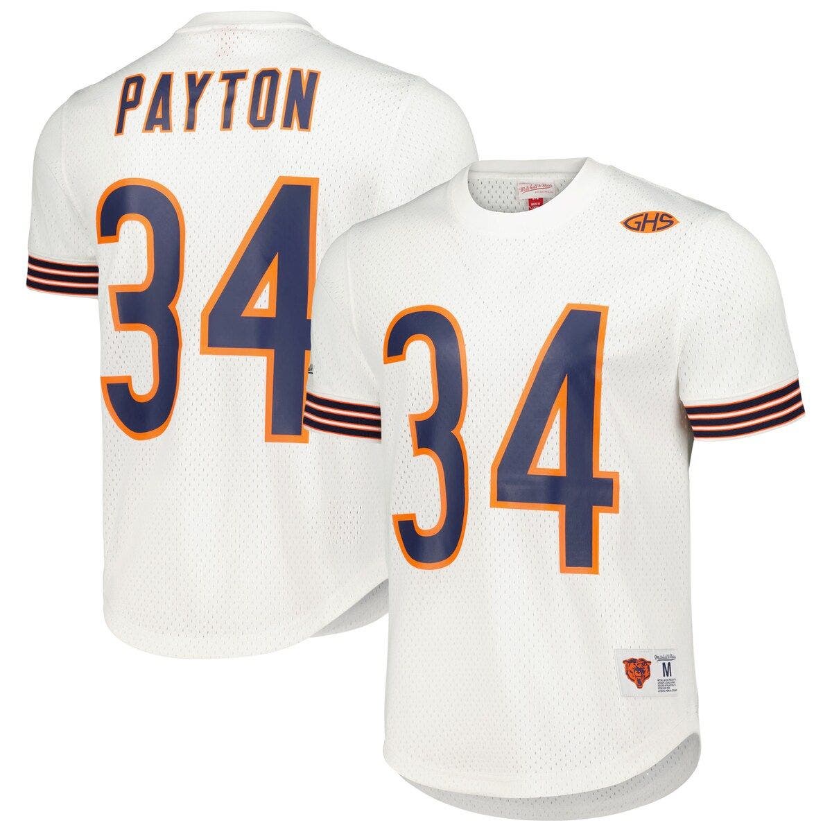 Men's Mitchell & Ness Walter Payton Navy/Orange Chicago Bears Big Tall Split Legacy Retired Player Replica Jersey