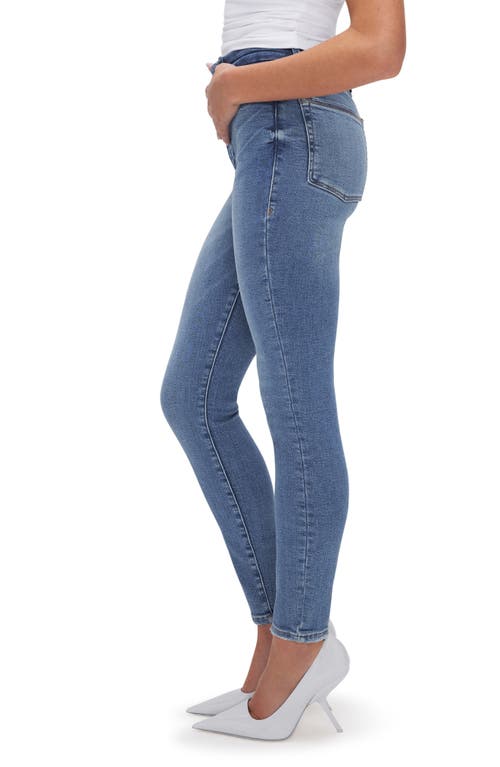 Good American Good Waist Two-tone Skinny Jeans In Indigo617