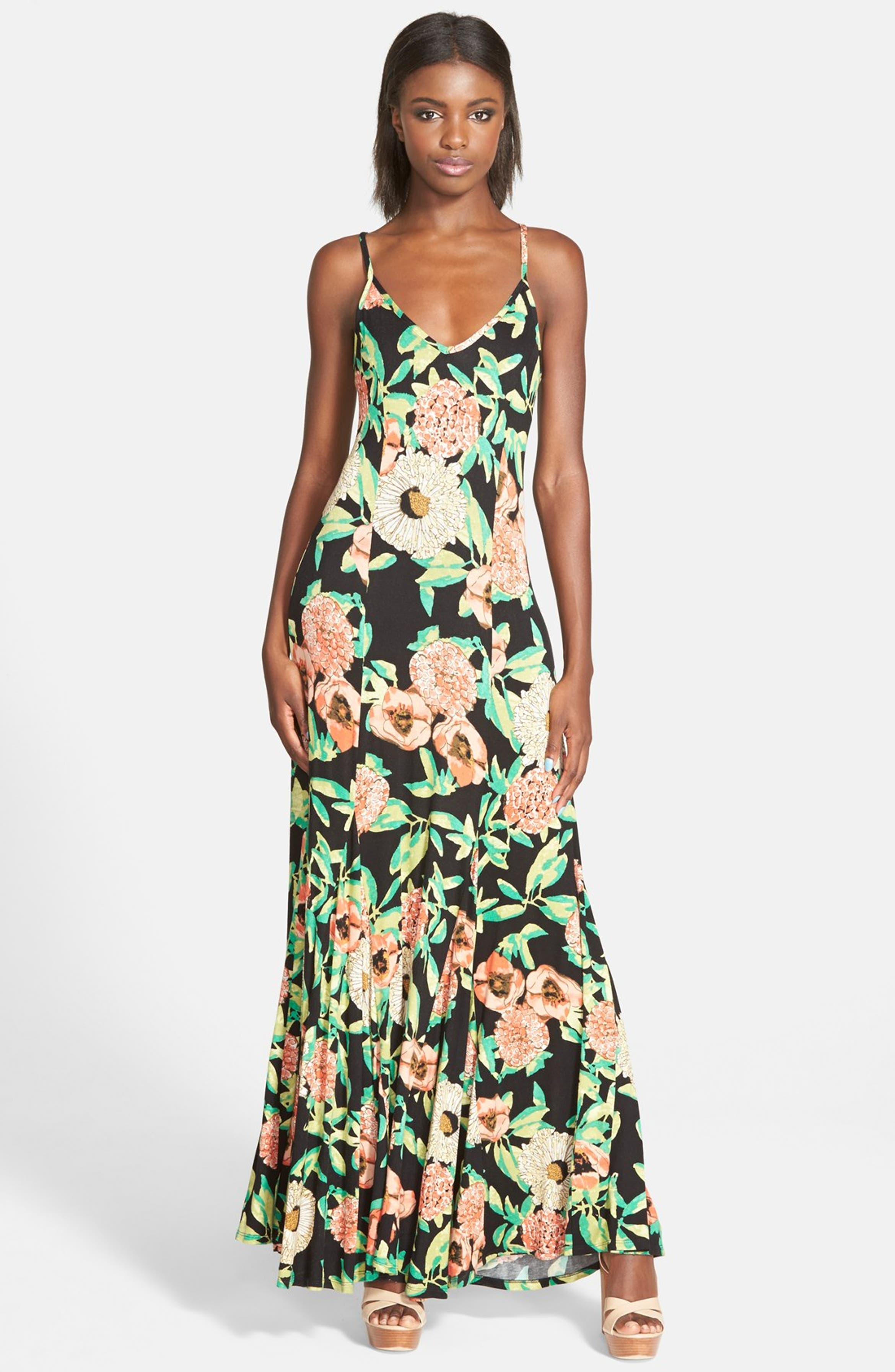 June & Hudson Sleeveless Floral Maxi Dress | Nordstrom