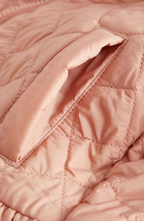 Shop Next Kids' Hooded Quilted Skirted Jacket In Blush