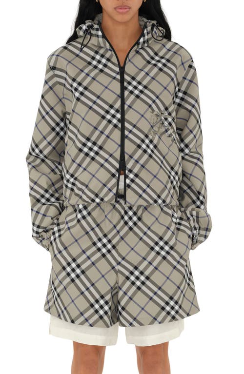 burberry Reversible Check Hooded Jacket in Lichen Ip Check at Nordstrom, Size Small