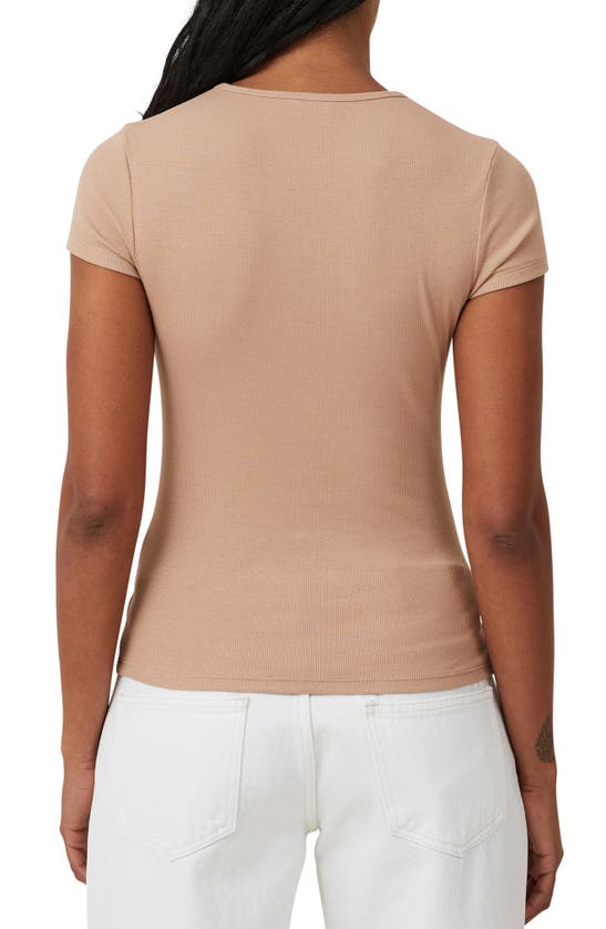Shop Cotton On The One Rib Short Sleeve Top In Chestnut
