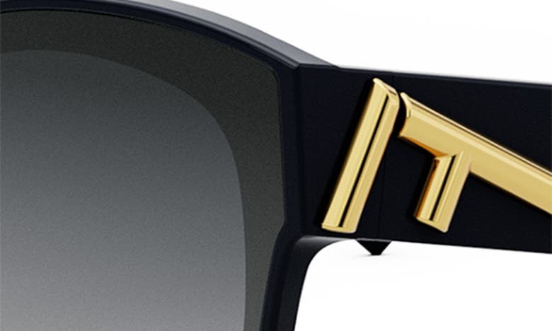 Shop Fendi The  First 63mm Square Sunglasses In Shiny Blue / Gradient Smoke