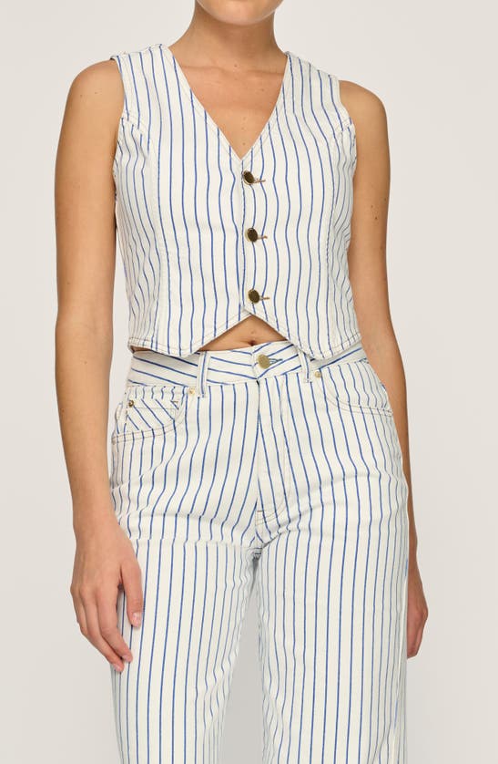 Shop Dl1961 Stripe Denim Vest In Nautical Stripe Vintage