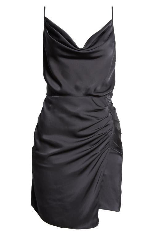 Shop Ramy Brook Mariela Asymmetric Satin Dress In Black