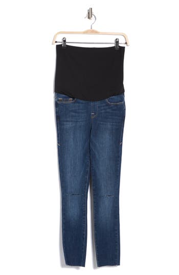 Shop Good American The Home Stretch Ankle Crop Maternity Jeans In Blue306