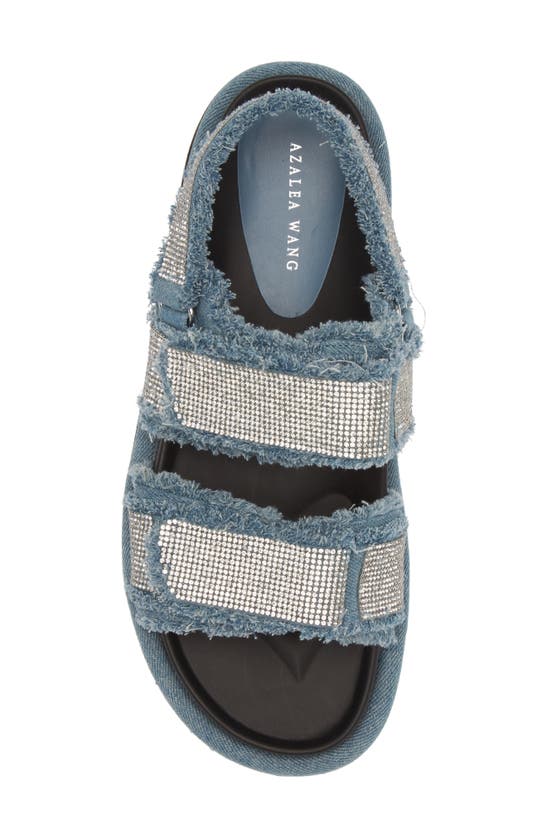 Shop Azalea Wang Tossle Denim Slingback Sandal In Blue