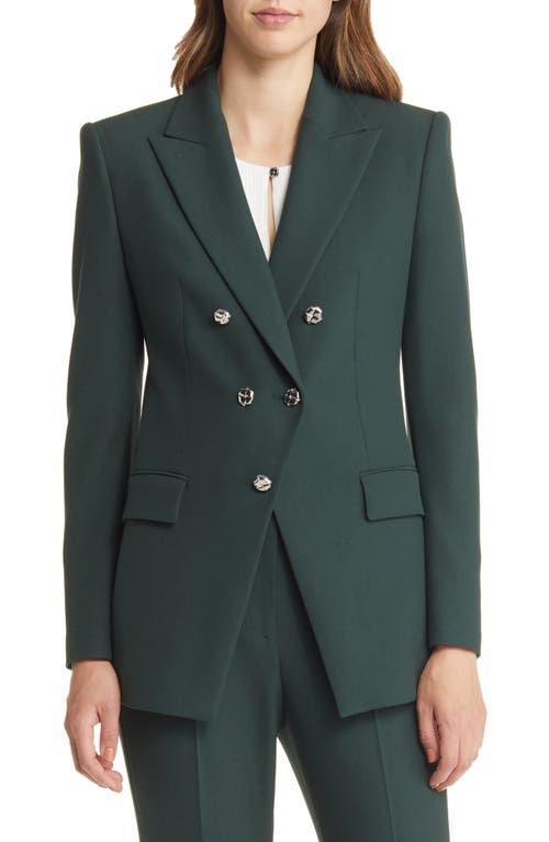 BOSS Janorda Double Breasted Blazer in Court Green