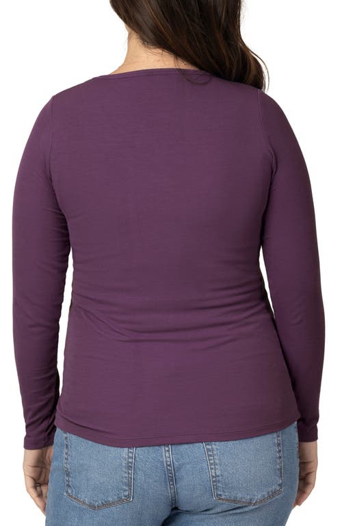 Shop Kindred Bravely Rib V-neck Maternity/nursing Top In Mulberry