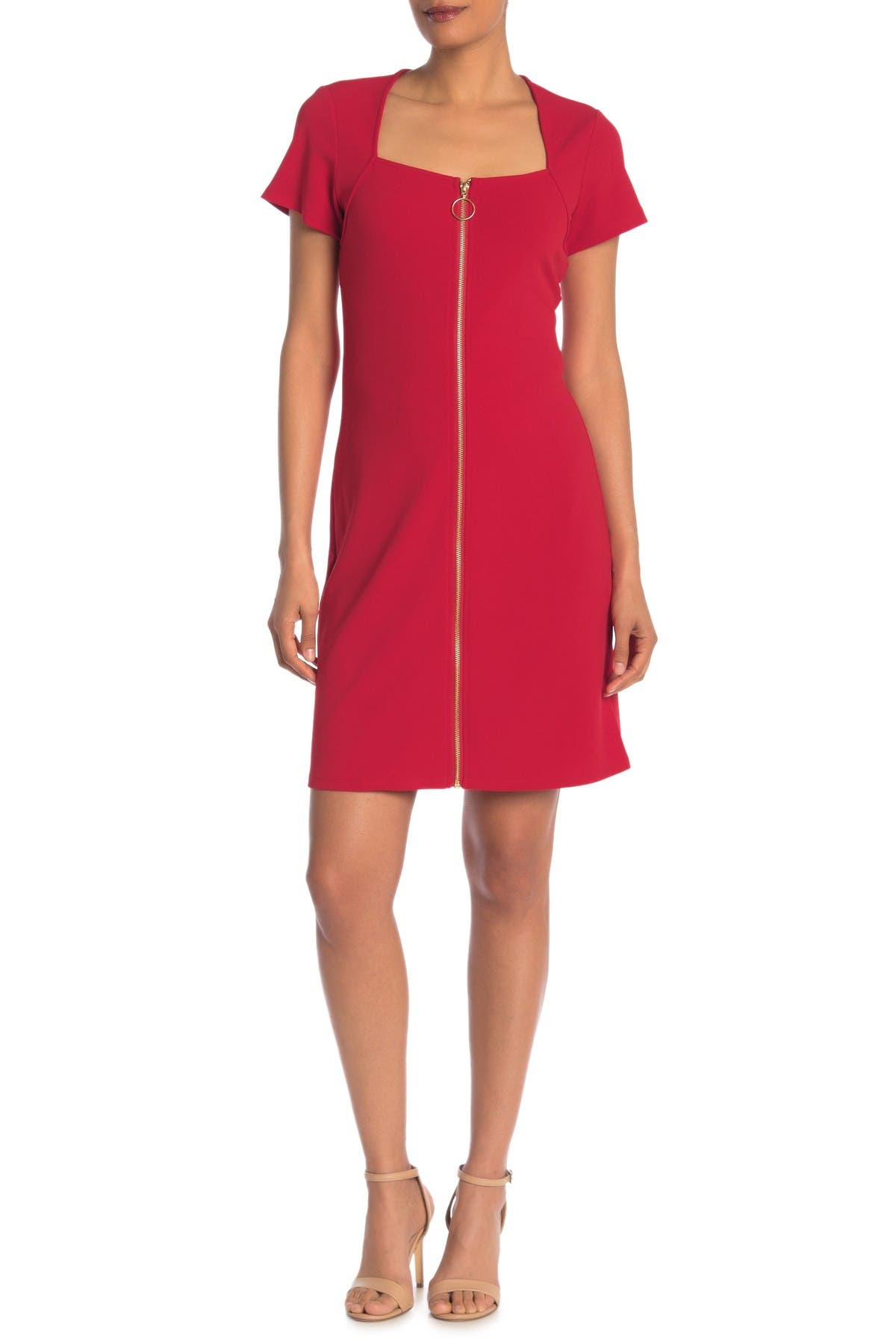 square neck shift dress