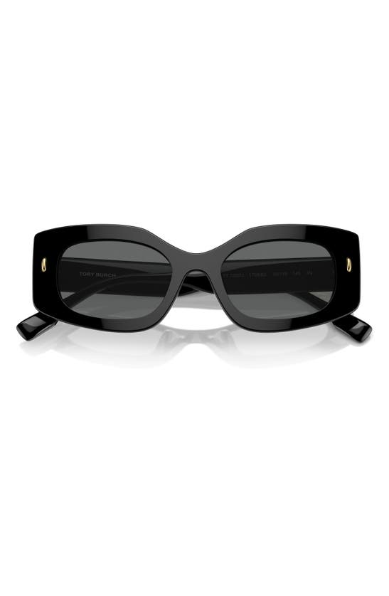 Tory Burch Women's 0ty7202u 50mm Rectangular Sunglasses In Black