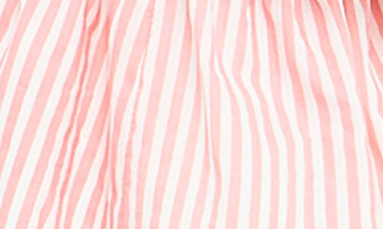 English Factory Stripe Puff Sleeve Peplum Top In Pink Stripes