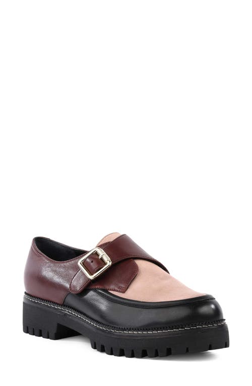 Seychelles Catch Me Monk Strap Loafer In Burgundy/blush Leather