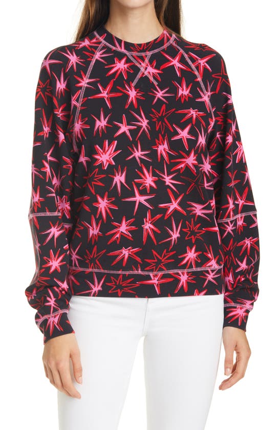 Click to view more detailed imagery on our partner's website Tanya Taylor Emily Pullover In Pow Printed Ponte Black Multi