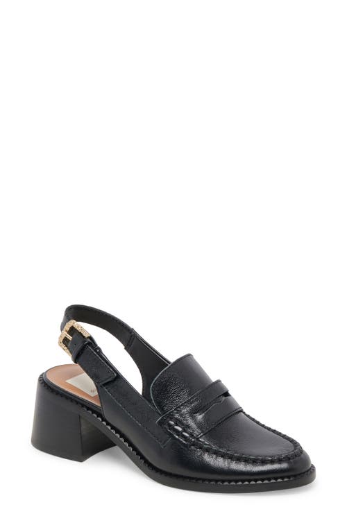 Shop Dolce Vita Hardi High Slingback Loafer In Midnight Crinkle Patent