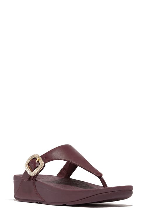 FitFlop Lulu Crystal Buckle Platform Flip Flop in Mauve Wine 