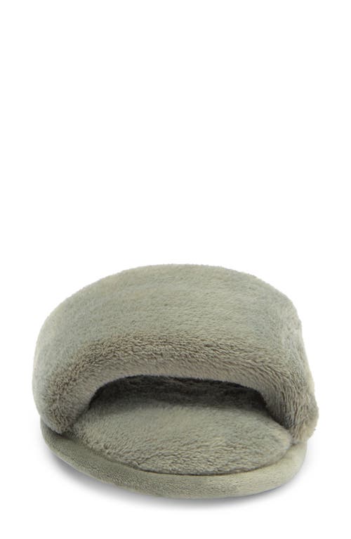 Shop Nordstrom Plush Faux Fur Slipper In Green Halo