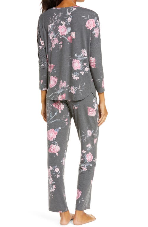 Shop Flora Nikrooz Kathy Floral Pajamas In Grey