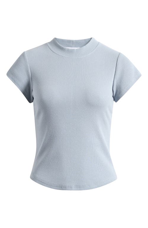 Shop Topshop Fitted Cotton Rib T-shirt In Mid Blue