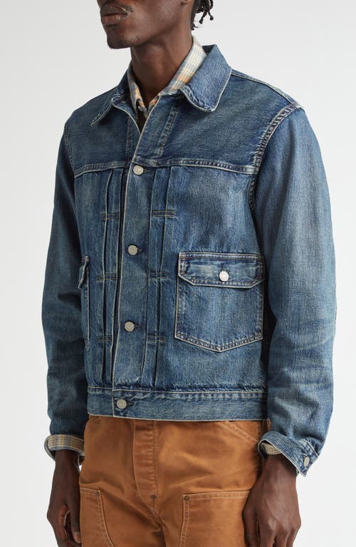 Shop Double Rl Type 2 Roughout Denim Trucker Jacket In Westview Wash