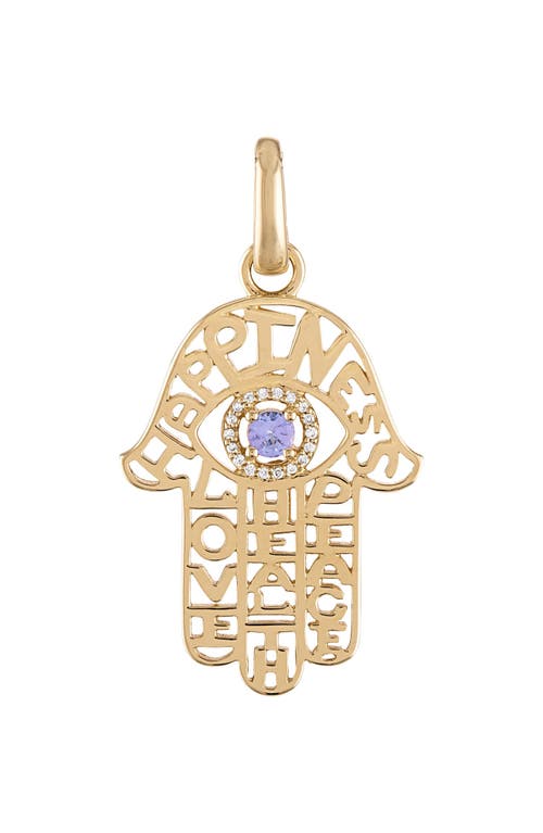 Shop Eden Presley Tanzanite & Diamond Hamsa Pendant In Tanzanite/white Diamond