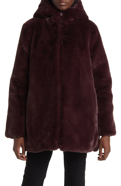 Women's Hooded Button-Front Teddy Coat
