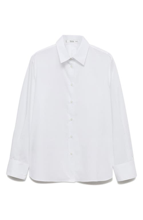 Shop Mango Relaxed Fit Button-up Shirt In Off White