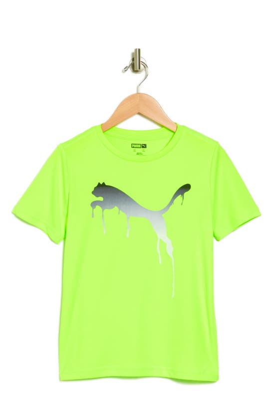 Shop Puma Kids' Logo Graphic T-shirt In Green