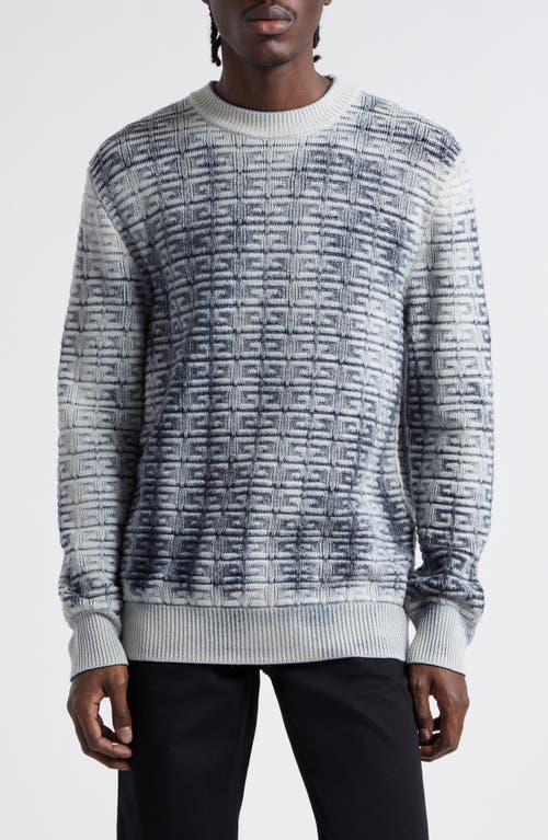 Givenchy 4G Jacquard Overdye Wool Crewneck Sweater Black/White at Nordstrom,