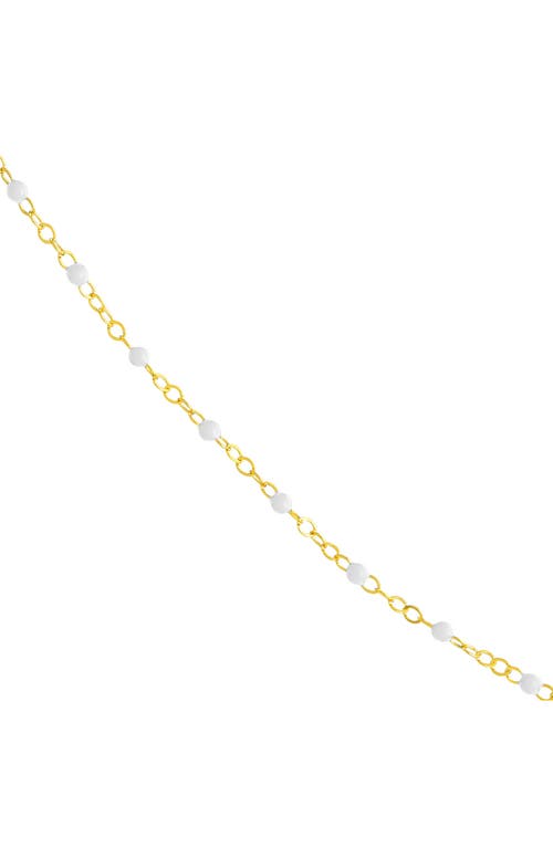 Central Park Enamel Station Chain Necklace In White