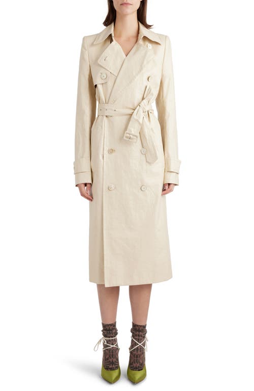 Dries Van Noten Remi Belted Water Repellent Trench Coat in Cream 100 at Nordstrom, Size 4 Us