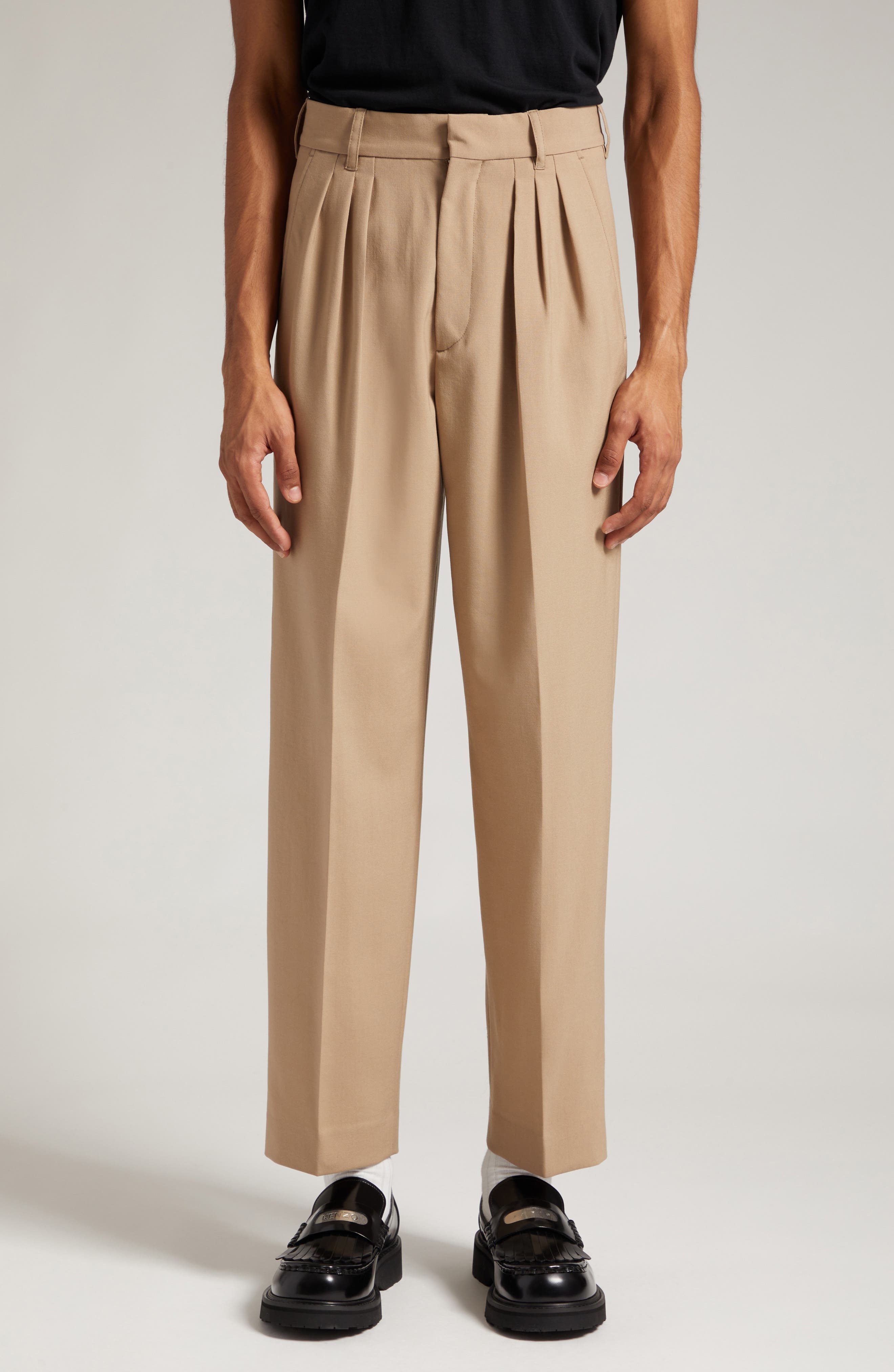 Prada pleated wide-leg shorts - Neutrals