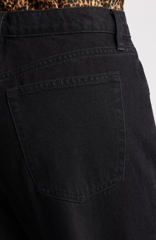 Shop Frame Low Slung Barrel Jeans In Black