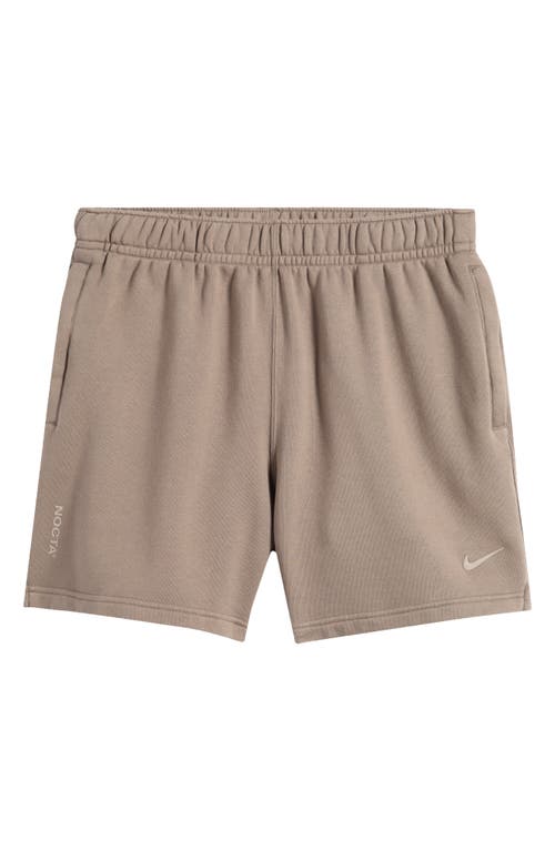 Shop Nike Nrg Nocta Fleece Shorts In Olive Grey/moon Fossil/moon