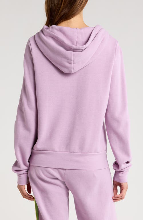 Shop Aviator Nation 5-stripe Zip Hoodie In Mauve/pink Green