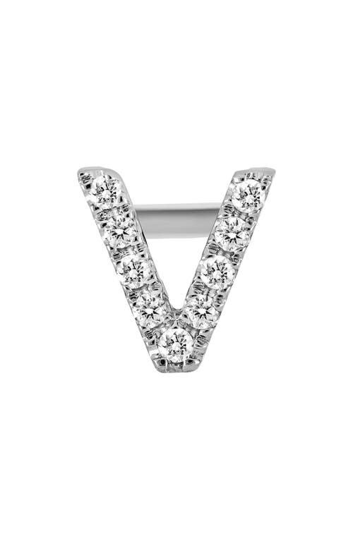 Bony Levy Single Initial Earring In White Gold/v