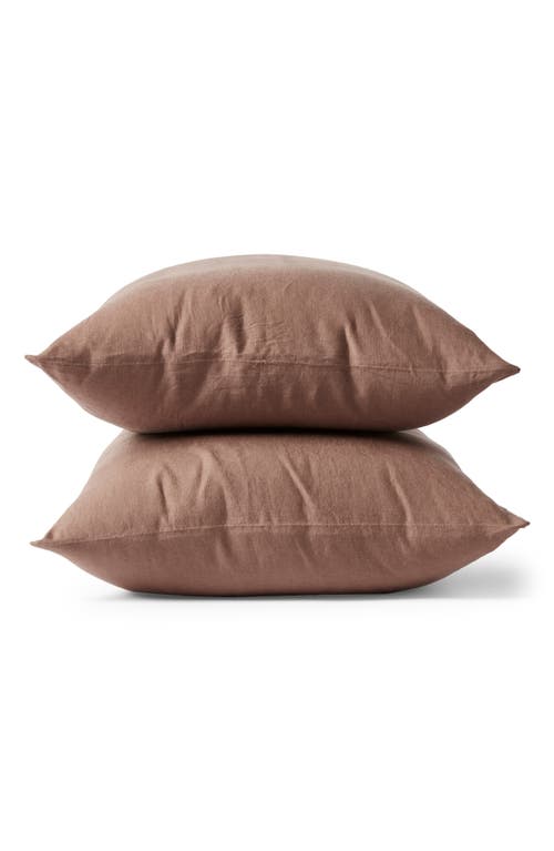 Coyuchi Relaxed Set of 2 Organic Linen Pillowcases in Redwood at Nordstrom