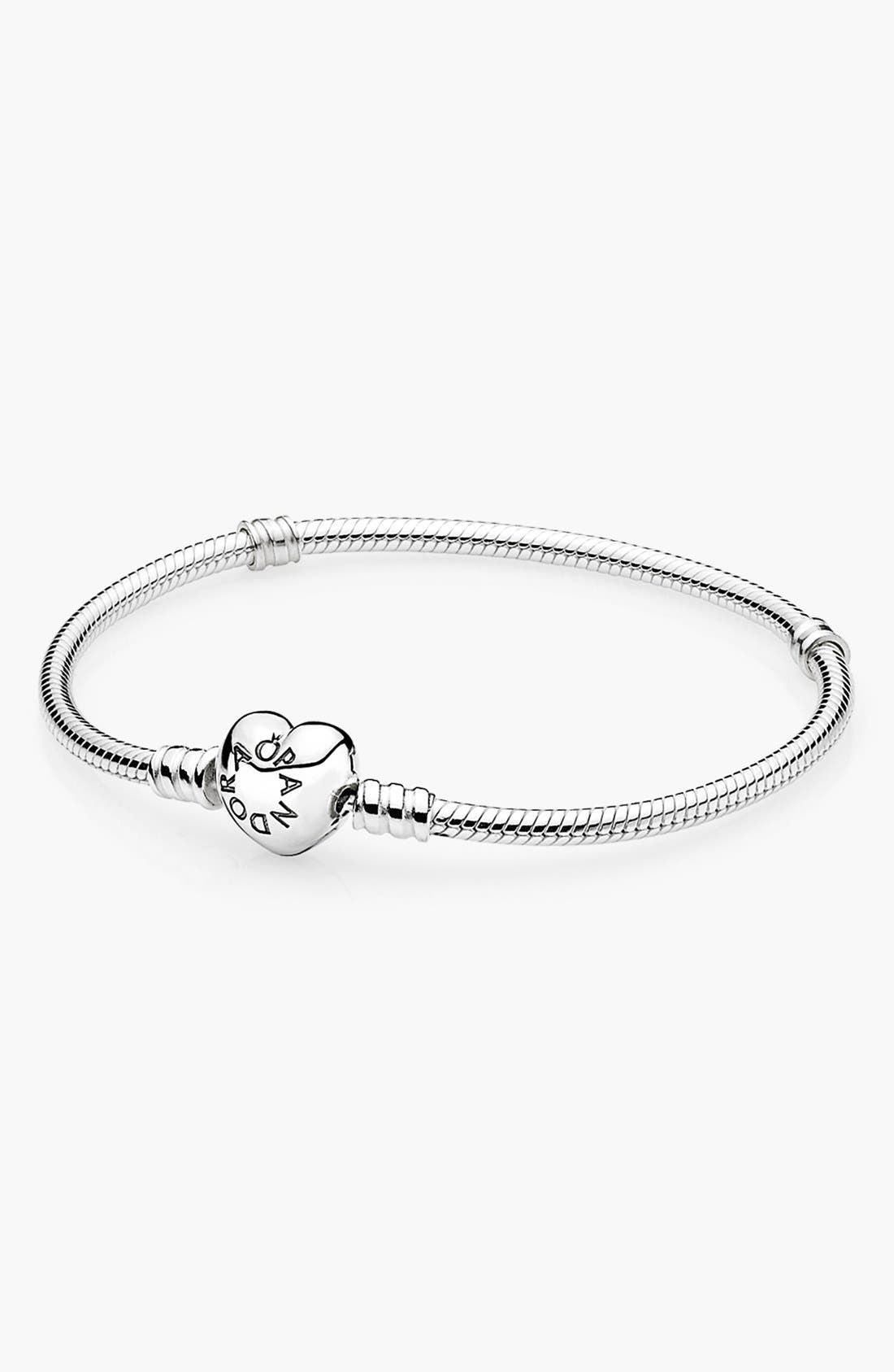 PANDORA Heart Clasp Charm Bracelet at Nordstrom, Size 18 Cm