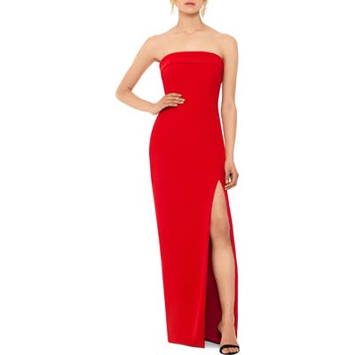 Xscape Strapless Evening Gown, Red