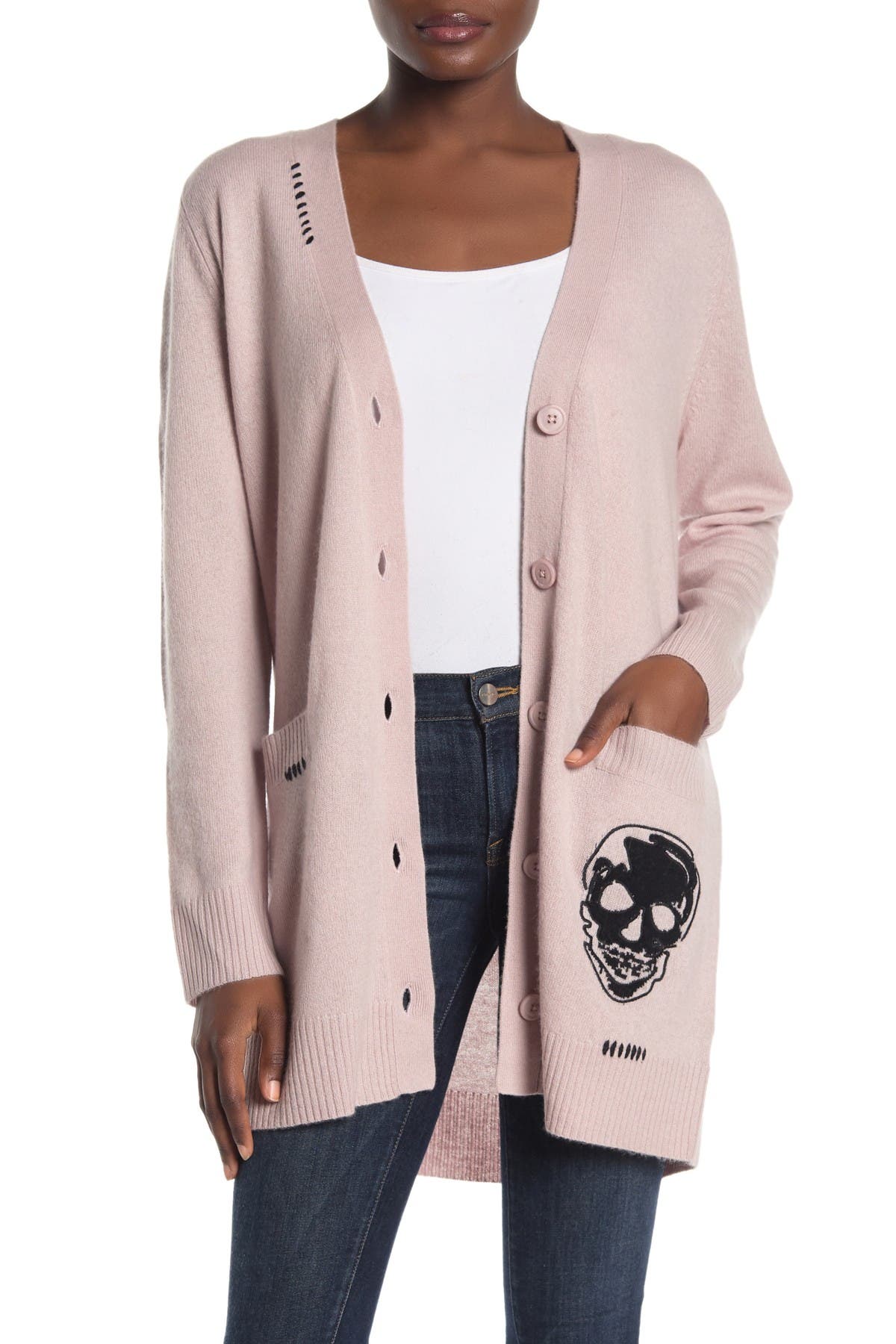 skull cashmere cardigan