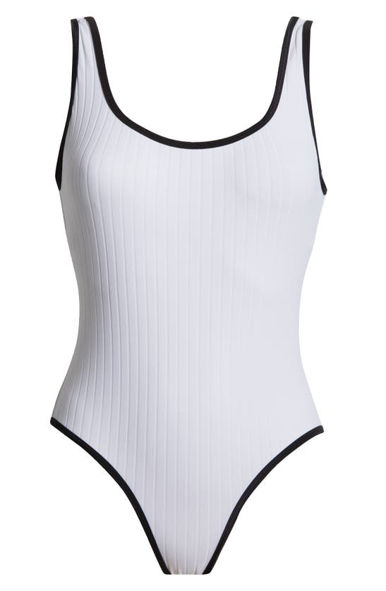 Solid & Striped Annemarie Rib One-piece Swimsuit In Marshmallow