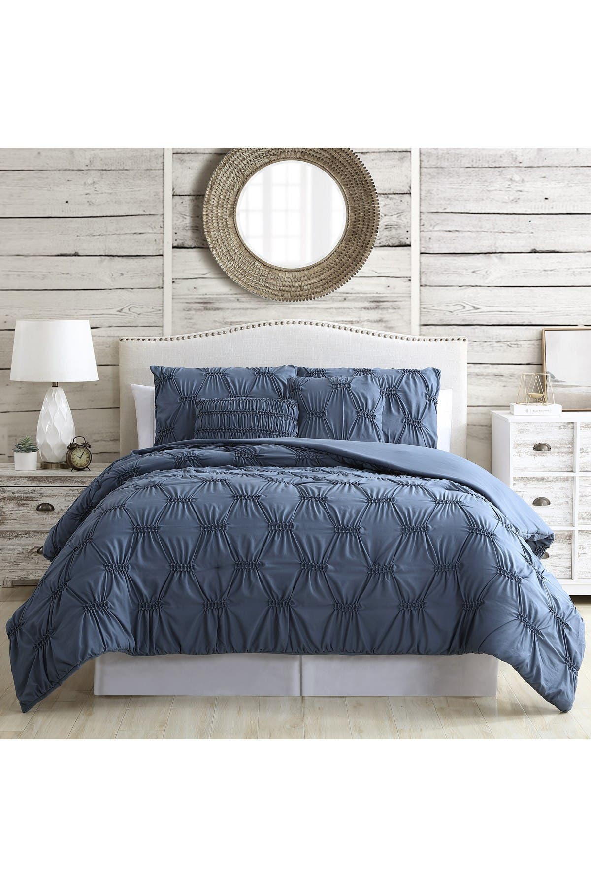 Modern Threads 5Piece Solid Textured Comforter Set Alanis Queen