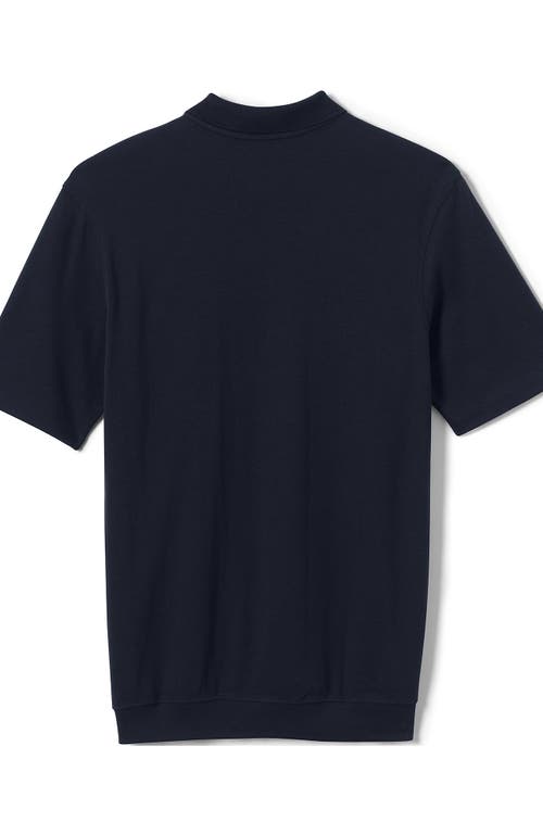 Shop Lands' End School Uniform Big Kids Short Sleeve Banded Bottom Polo Shirt In Classic Navy