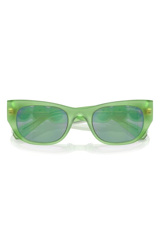 Shop Swarovski 51mm Pillow Sunglasses In Green