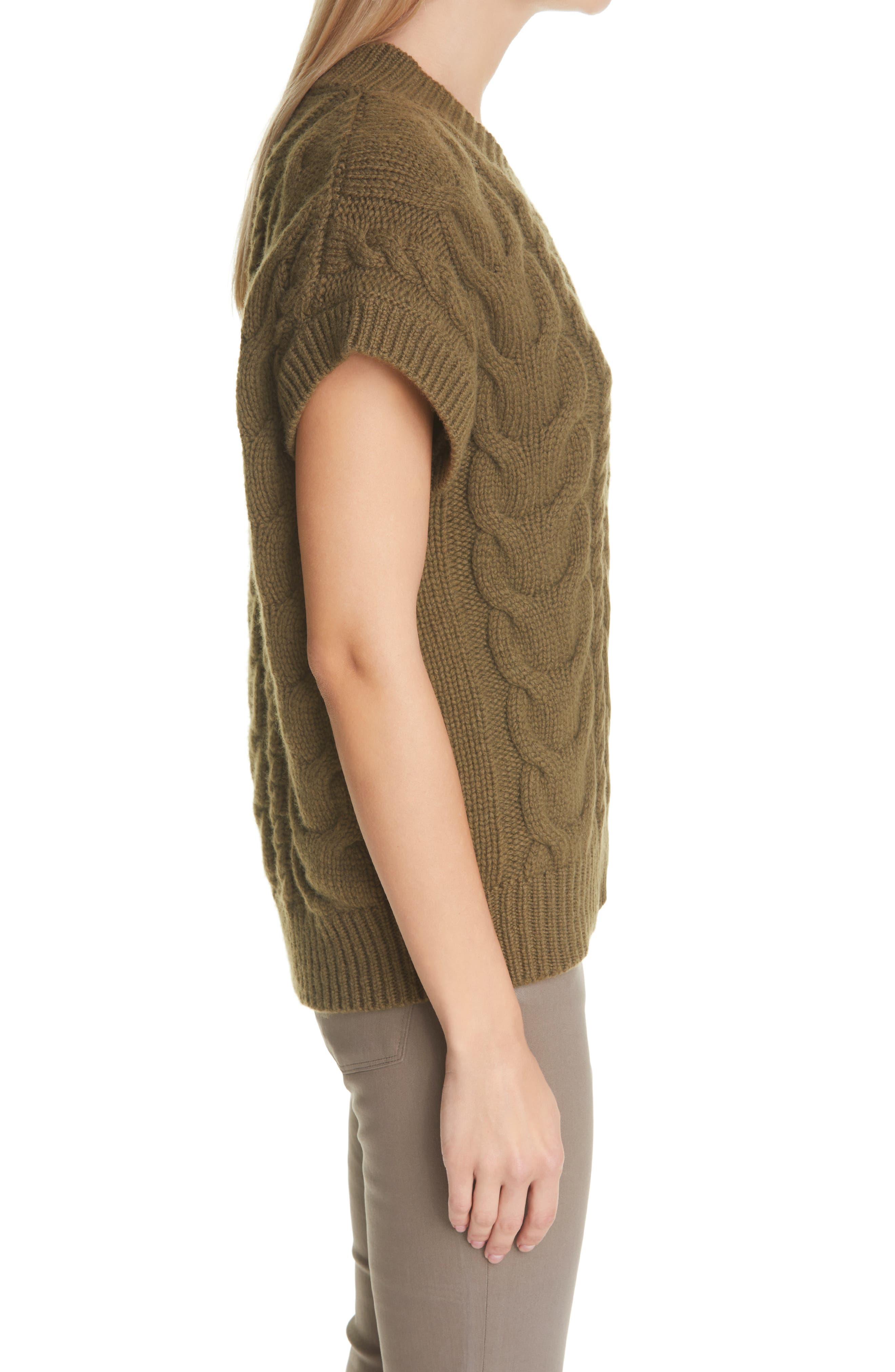 cable v neck sweater