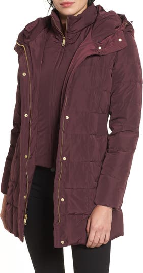 Cole haan layered outlet down puffer coat merlot