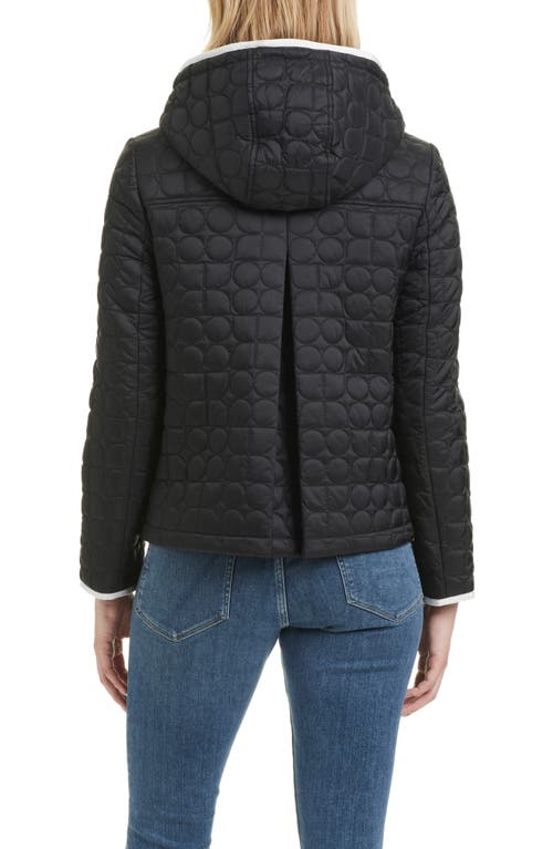 Kate Spade New York Water Resistant Hooded Quilted Jacket In Black